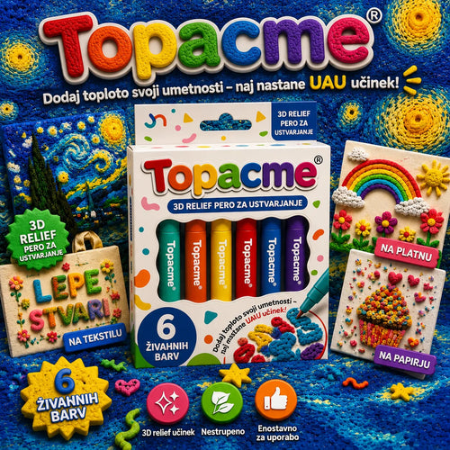 Topacme® 3D писалка за релефно изкуство – превърнете рисунките в осезаеми 3D творби 🪄